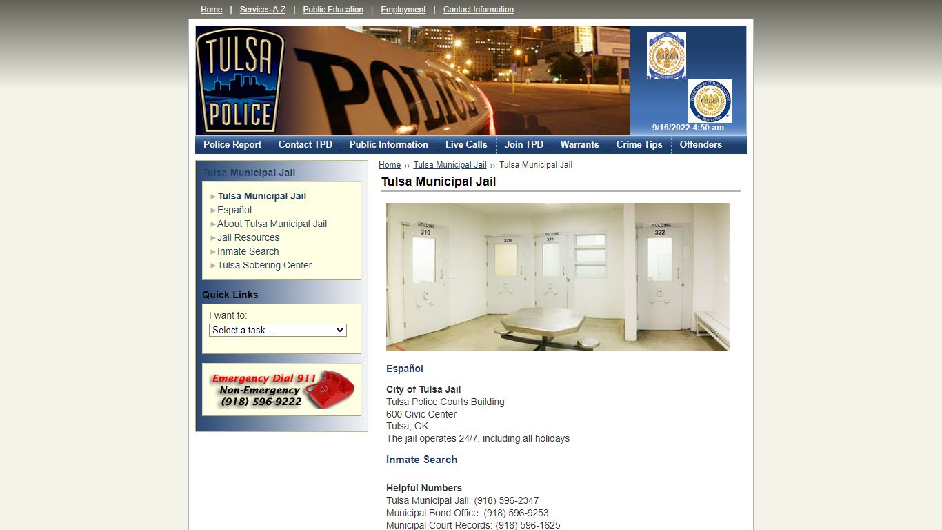 Tulsa Municipal Jail - Homepage - Tulsa Police Department